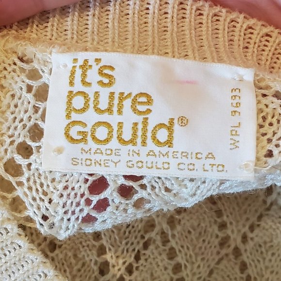 Pointelle Knit Sweater‎ Cream Neutral Pullover Open Knit Thin Sz S/M VTG Ivory - Picture 14 of 15